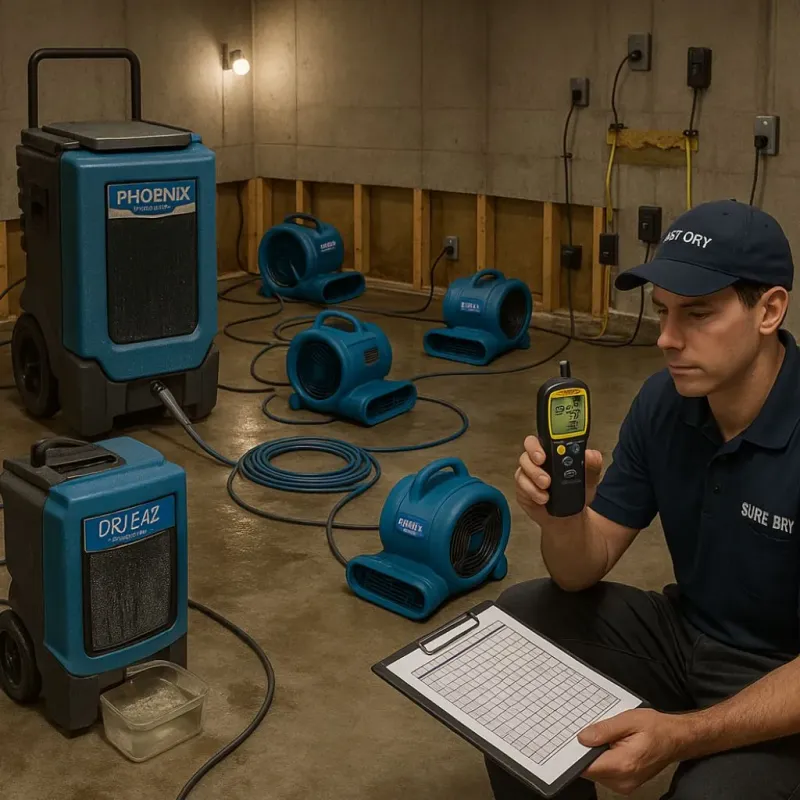 Structural Drying and Dehumidification process in Ardmore, TN